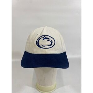 Vintage 90s Starter Penn State Nittany Lions Snapback Hat White Blue Cap Mens